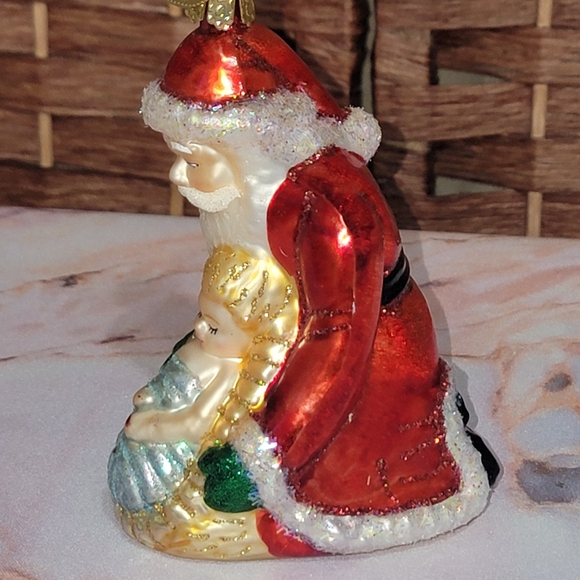 Old World Christmas Baby Jesus and Santa Ornament #40227 - Picture 3 of 10